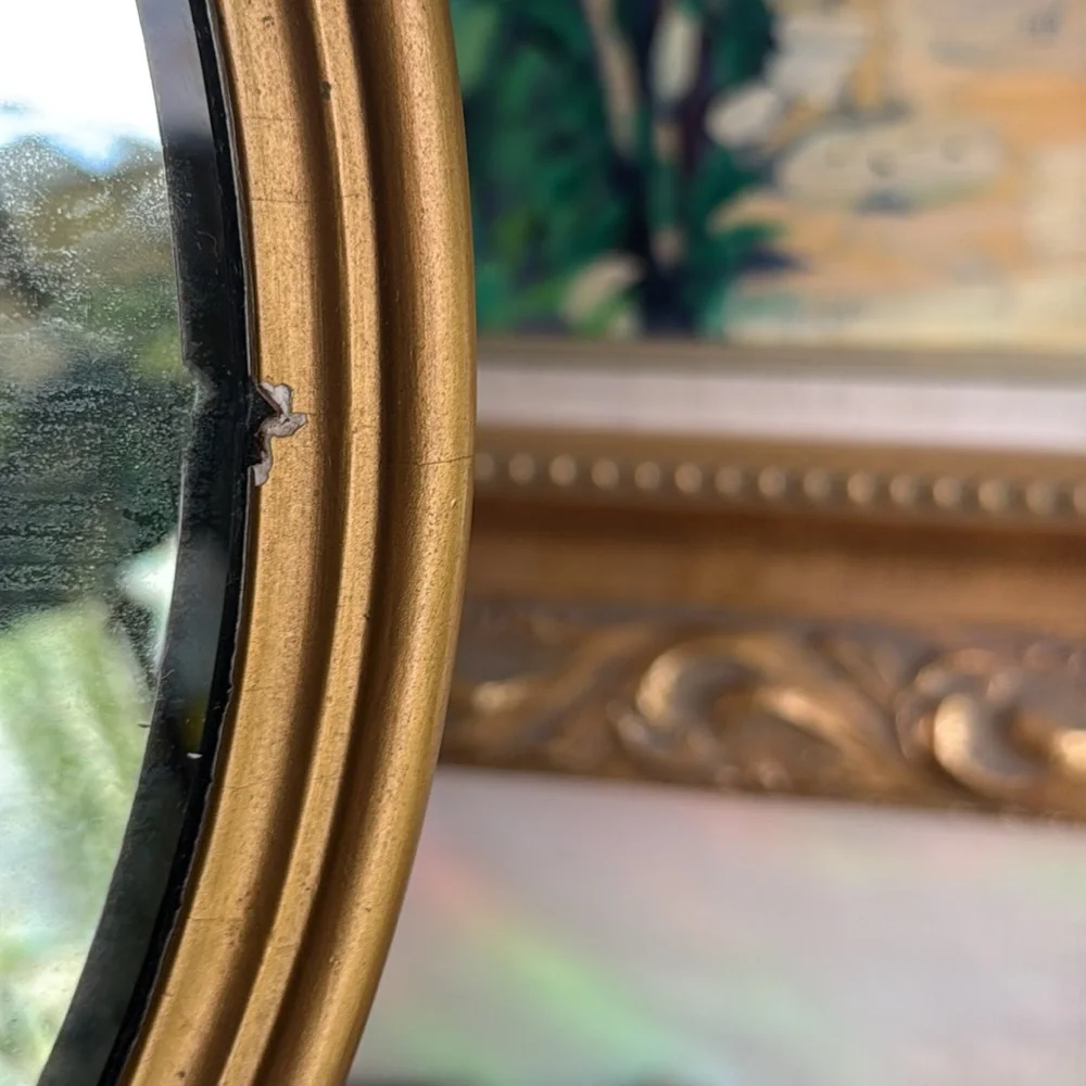 Antique gilt gold hanging mirror